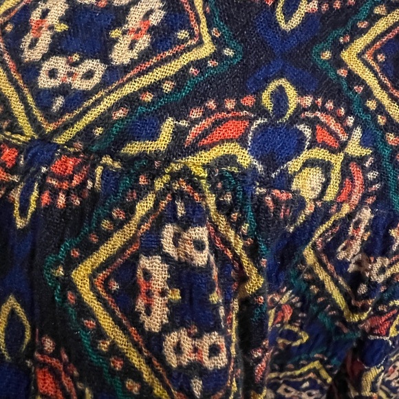 Old Navy Boho Artsy Long Sleeve Scoop Neck Top Tassels Relaxed Blouse Medium - Picture 6 of 9